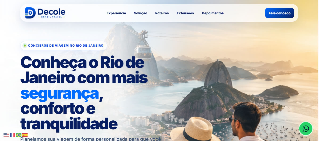 Print completo da home de Decole Brazil Travel